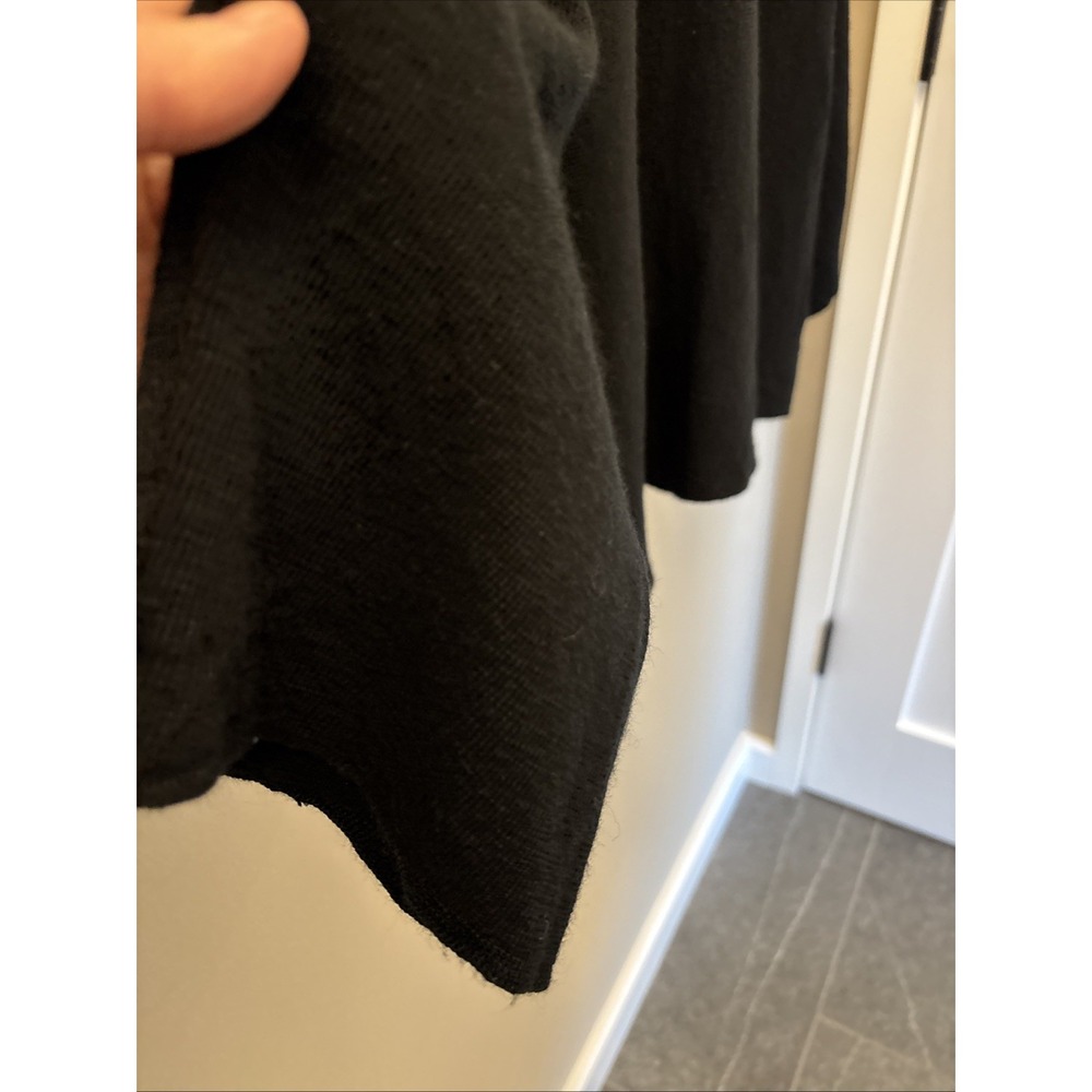 Eileen Fisher Merino Wool Black Scoop Neck M/L ?Pullover Sweater Cut Out Sleeve - Picture 5 of 14